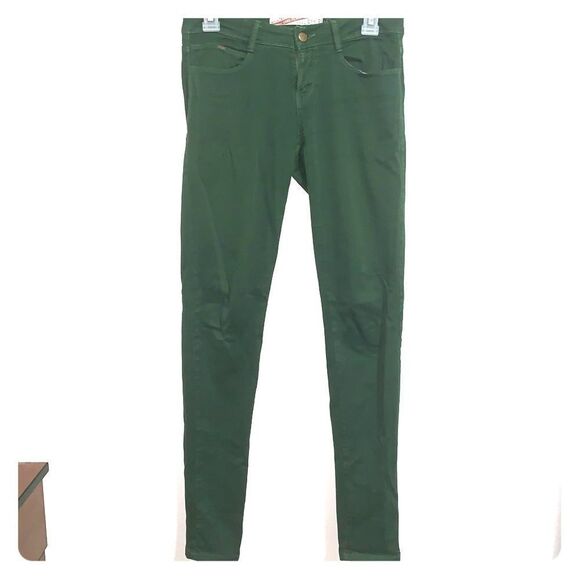 Zara Trafaluc Skinny Jeans Emerald Forest Green - Picture 1 of 8